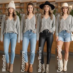 NWT- Gray Cable Knit Sweater by Abound